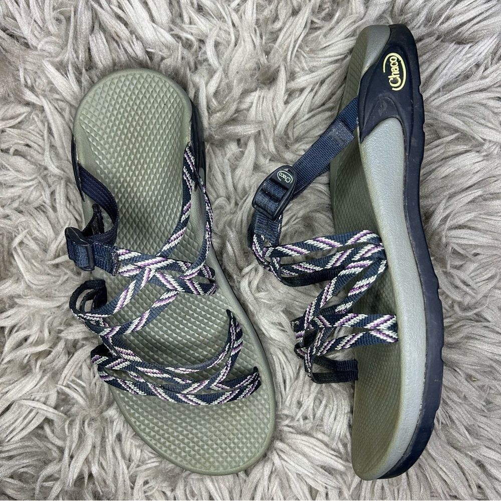Chaco Women's Olive Green Sandals with Multicolor Webbing